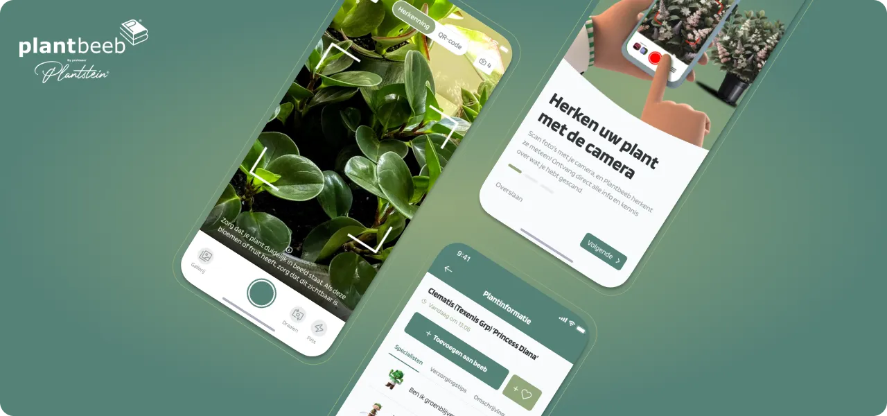 De Plantbeeb-app met mascotte Professor Plantstein