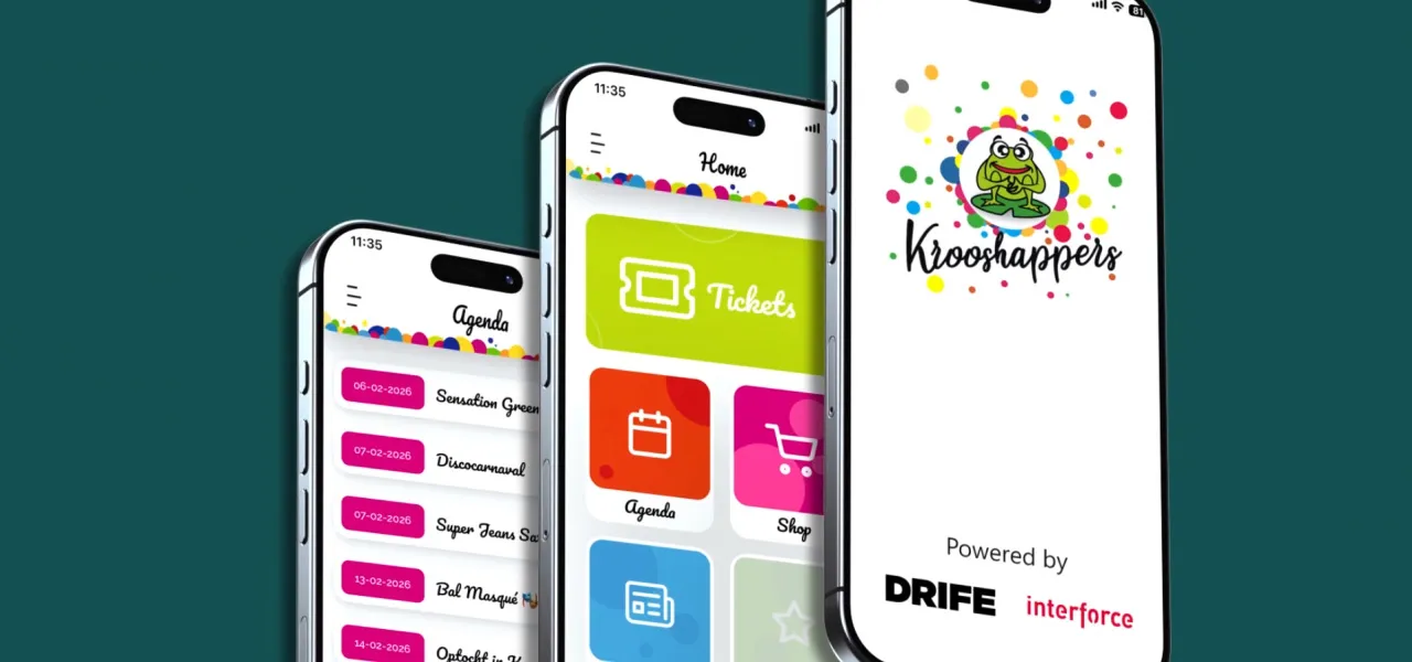 De Krooshappers App op twee telefoons